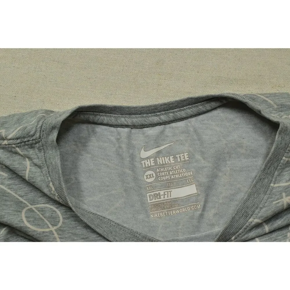 Nike Dri-FIT Men's XXL Gray Just Do It Playbook Graphic Athletic Cut T-Shirt